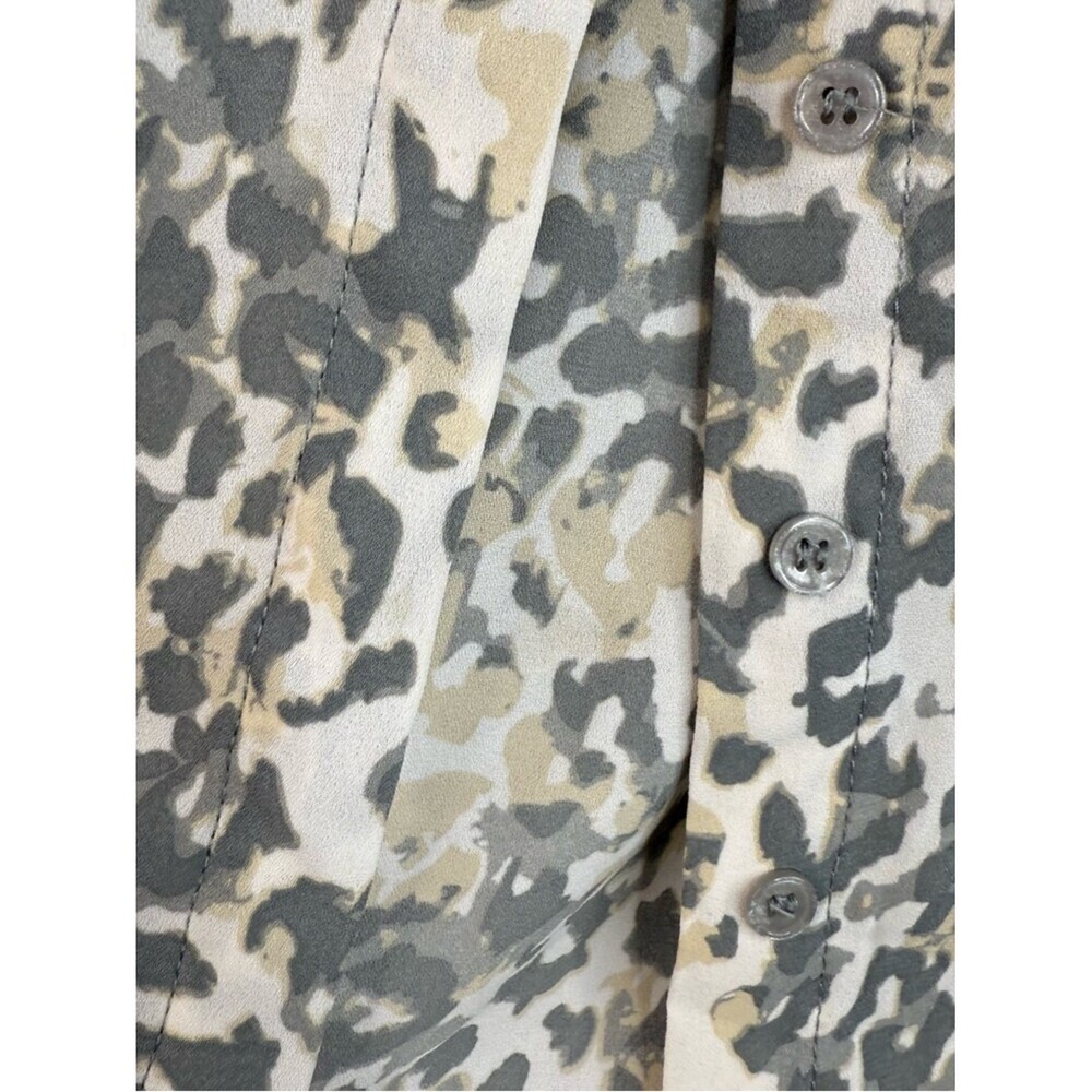 Dalia Collection Cream & Gray Animal-Print Long Sleeve Button-Front Blouse - Picture 8 of 13